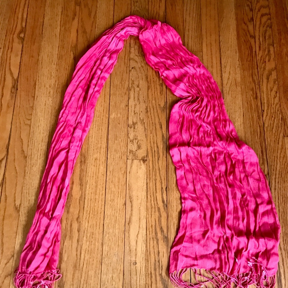 Ruffled Pink Scarf